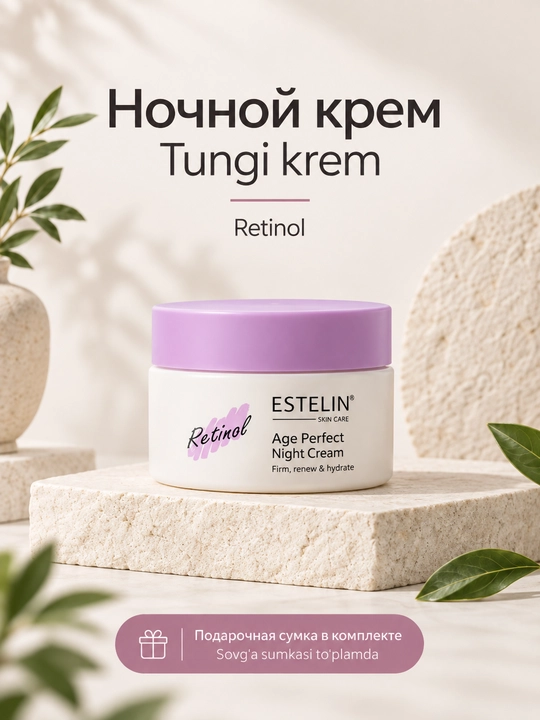 Набор косметики для ухода за лицом Estelin, увлажнение и омоложение, 5 средств