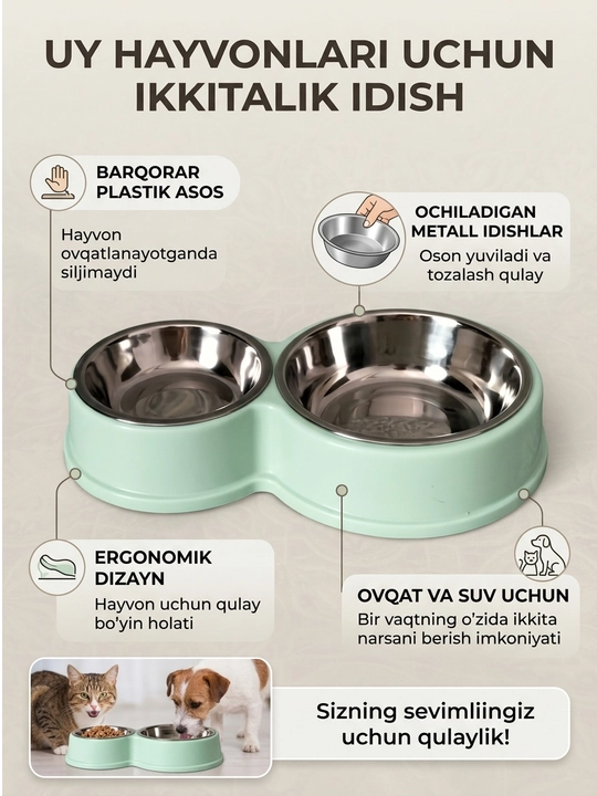 Mushuk idishi, it idishi, hayvonlar uchun kosa, yemish idishi, suv idishi,tovoq