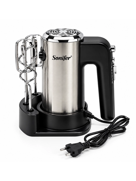 Sonifer SF-7022 elektr qo‘l mikseri, 300W, 5 tezlik rejimi, Turbo funksiya