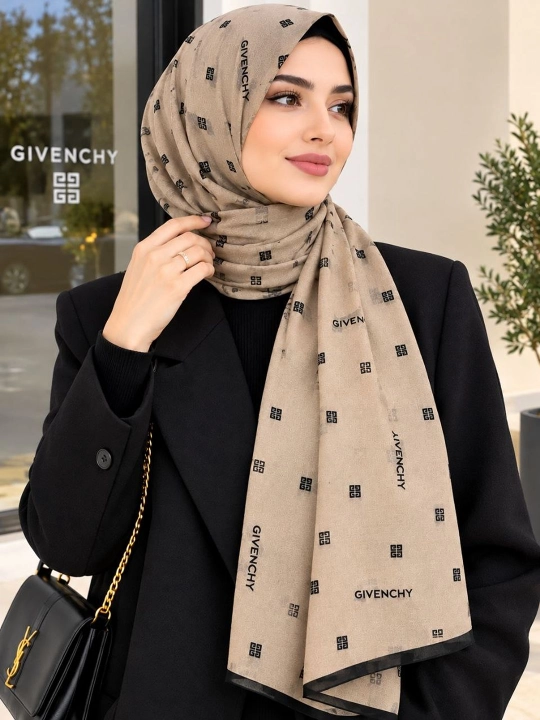 Женский платок, шарф Givenchy, элегантный платок для хиджаба, мягкий современный аксессуар - 