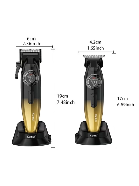 Набор для стрижки и бритья Kemei KM-1867 + KM-1868, 2 триммера с дисплеем