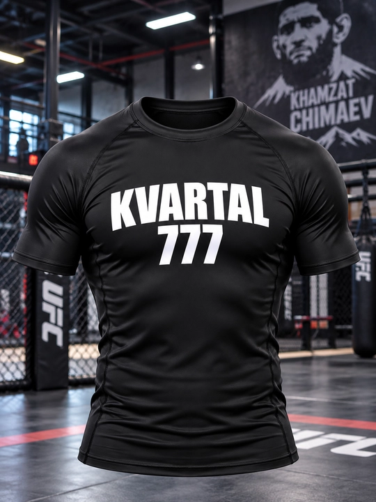 Khamzat Chimaev qora erkaklar futbolkasi, MMA uslubida, sport uchun, materiali: sintetik
