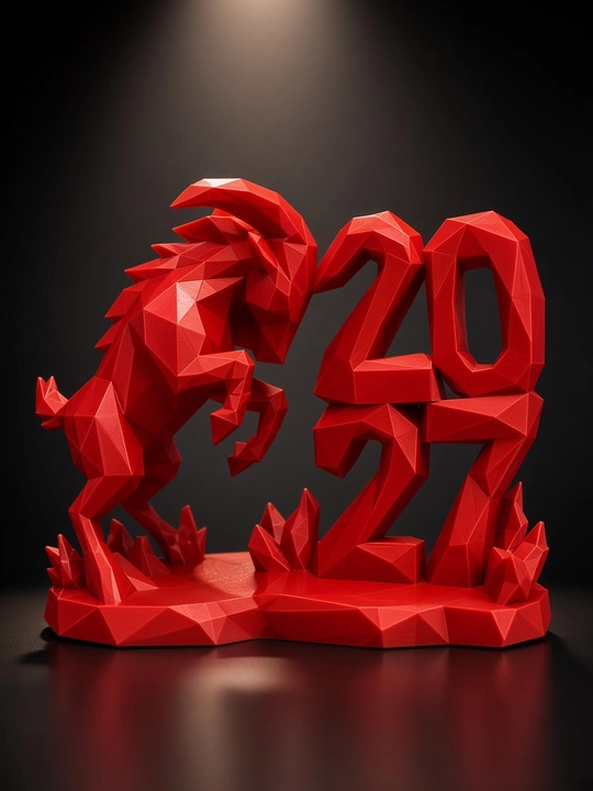 Статуэтка Огненный Баран 2027 TAKO, символ года декор для дома (красный)