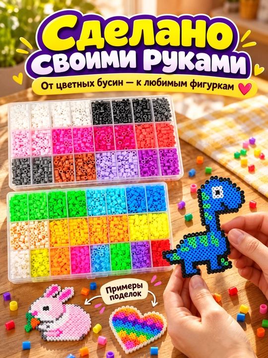 Термомозаика для детей, объемная 3D мозаика, набор бусин для творчества, DIY