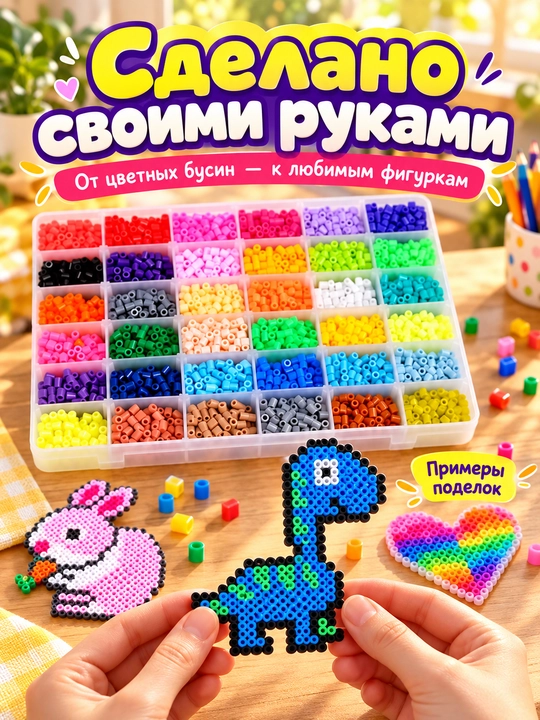 Термомозаика для детей, объемная 3D мозаика, набор бусин для творчества, DIY
