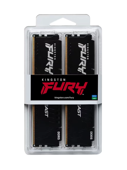Operativ Xotira Kingston Fury Beast Black 32GB (2x16GB) 6000MHz DDR5
