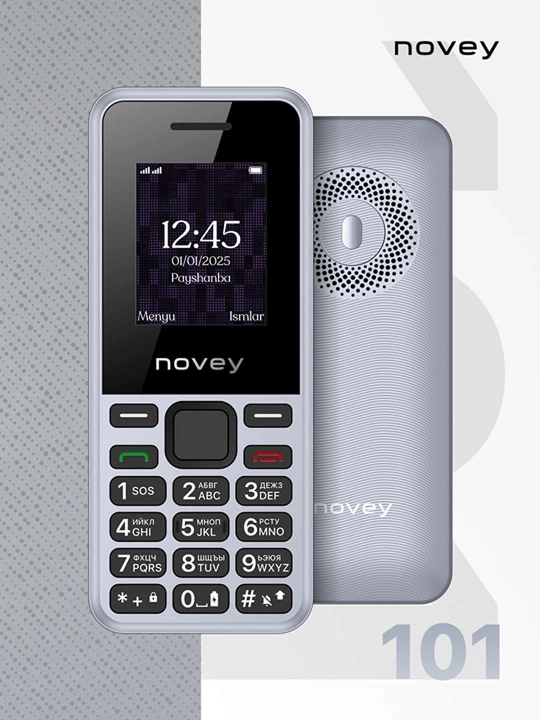 Novey 101 tugmachali telefoni, 1.77" ekran, 1000 mAh, 2 SIM