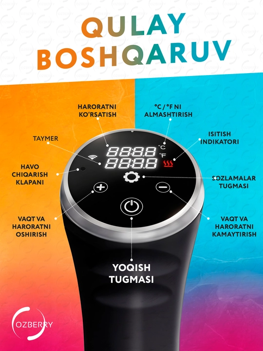 Кухонный погружной нагреватель для приготовления еды OZBERRY, су-вид