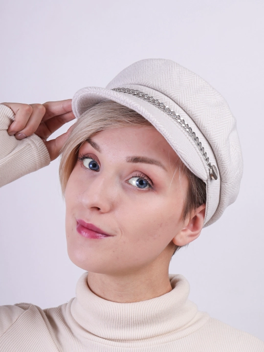Beret shapka - qishki bosh kiyim, ayollar va qiz bolalar uchun, qalin