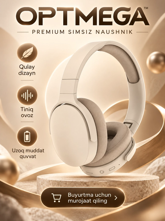 Simli va simsiz Bluetooth quloqchin WIR Wireless P2961, 40mm driver mikrofonli sport uchun - 