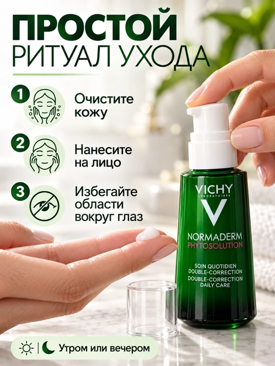 Виши Фитосолюшн — крем для жирной кожи, склонной к несовершенствам, двойной уход