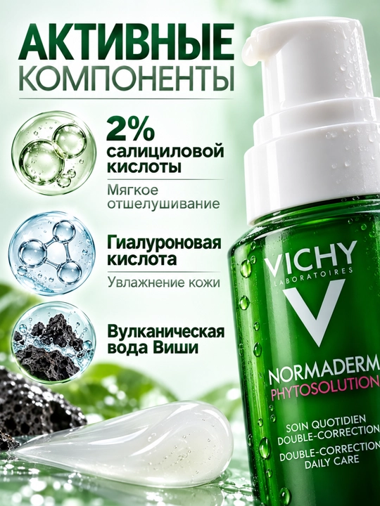 Виши Фитосолюшн — крем для жирной кожи, склонной к несовершенствам, двойной уход