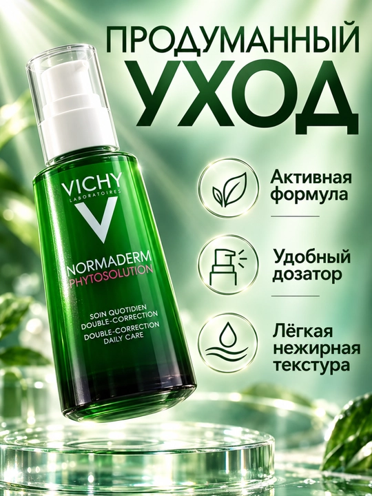 Виши Фитосолюшн — крем для жирной кожи, склонной к несовершенствам, двойной уход