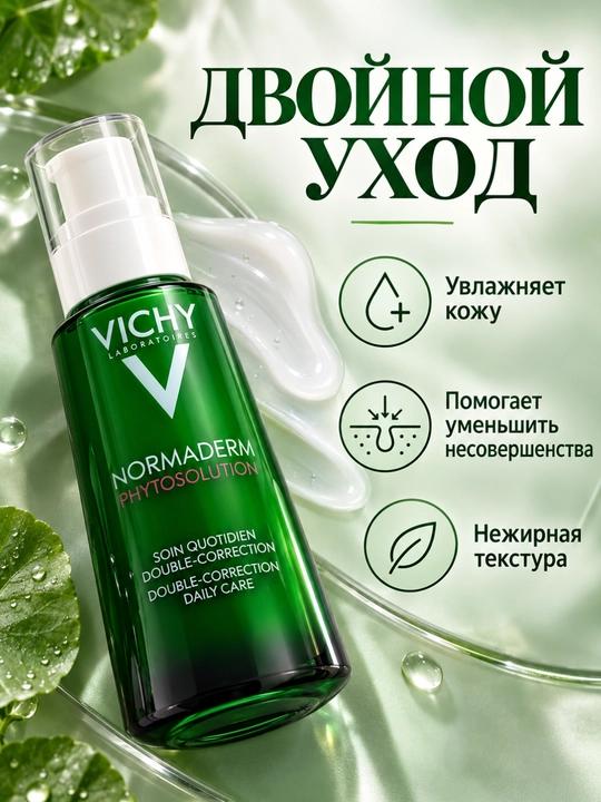 Виши Фитосолюшн — крем для жирной кожи, склонной к несовершенствам, двойной уход