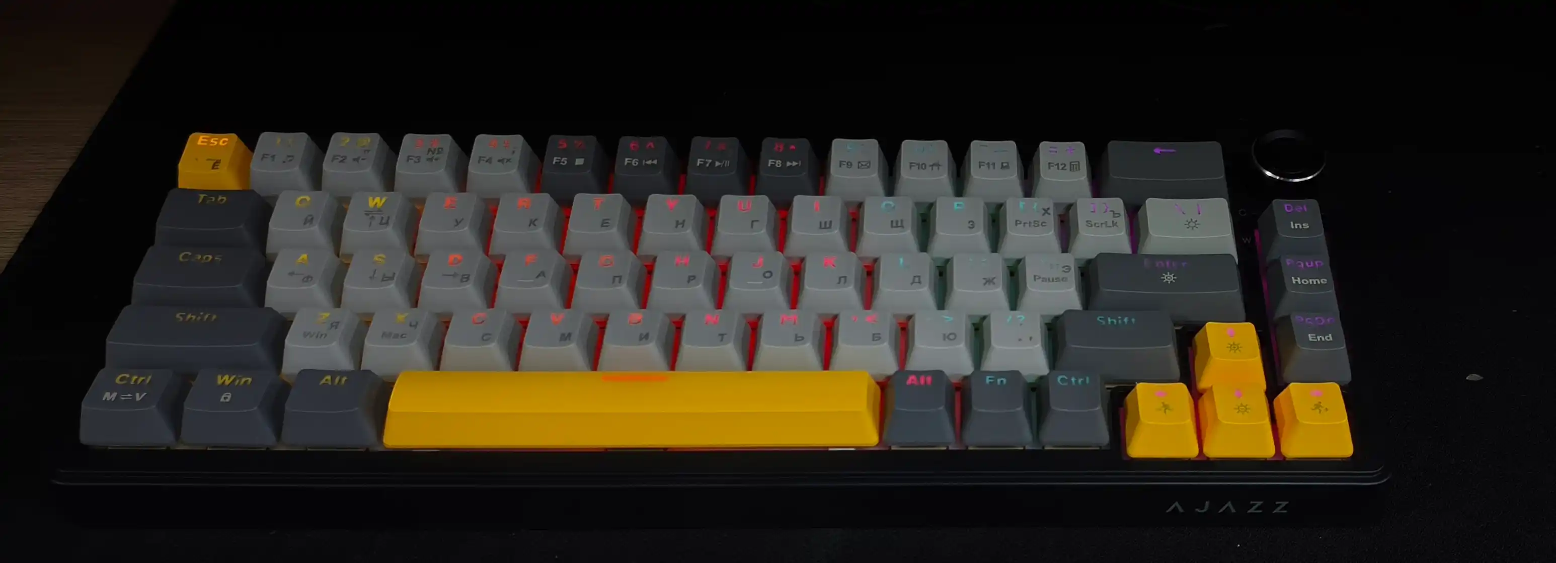 AJAZZ AK690 RGB, simli, USB, o‘yin va ofis uchun mexanik klaviatura, 68 tugmali