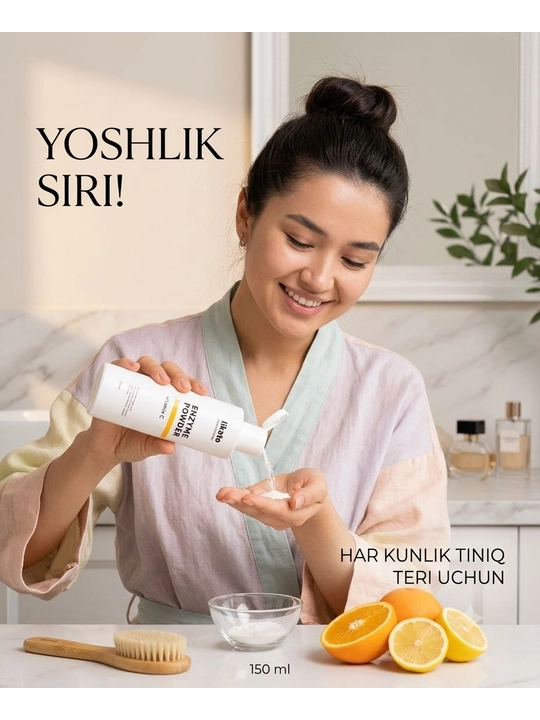 Likato enzim pudra vitamin C yuzni tozalash dog'larga qarshi postakne 150ml