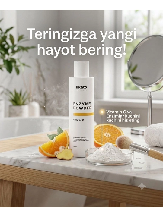 Likato enzim pudra vitamin C yuzni tozalash dog'larga qarshi postakne 150ml