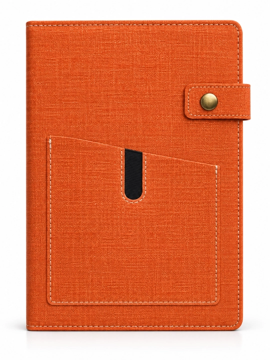 Pocket Book yozuv daftarchasi, cho‘ntakli va tugmali, 4 xil rang - 