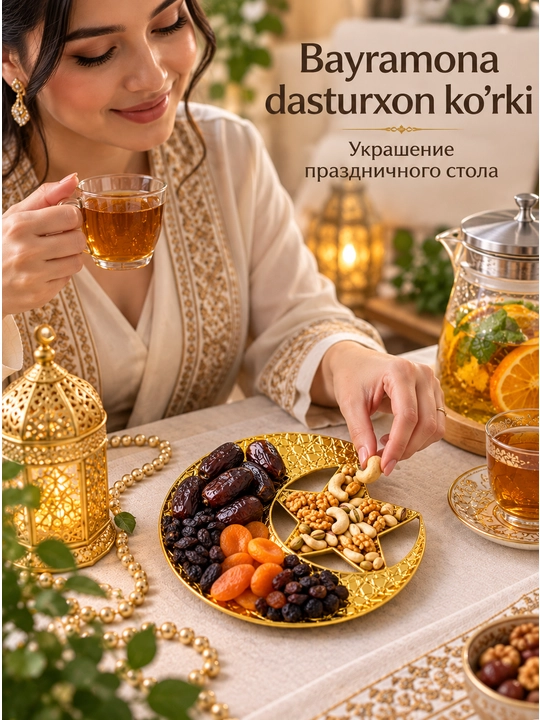 Ramazon uchun xurmo yarim oy idish, iftorlik uchun likopcha,oshxona idishlari,padarkalar