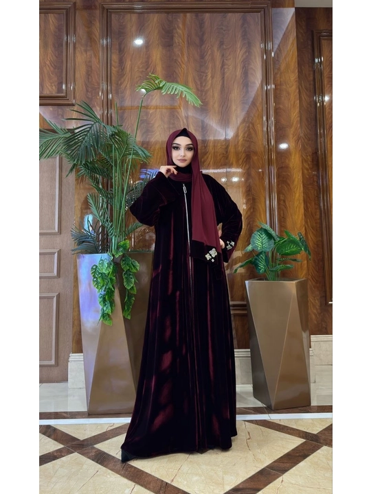 Ayollar uchun uzun abaya ko‘ylak ro‘mol bilan uzun libos 50–58 razmer standart - 