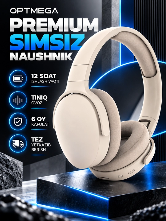 Simli va simsiz Bluetooth quloqchin WIR Wireless P2961, 40mm driver mikrofonli sport uchun - 