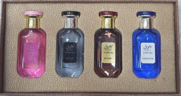 Ayollar va erkaklar uchun mini atirlar to'plami, 4 tasi 1 da, 4*30 ml+sovg'a quti