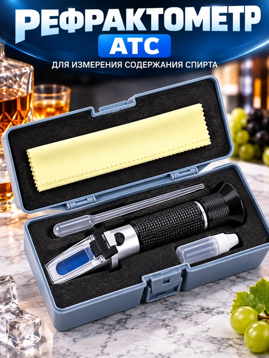 Рефрактометр ATC для измерения содержания алкоголя, спиртометр