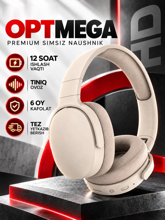 Simli va simsiz Bluetooth quloqchin WIR Wireless P2961, 40mm driver mikrofonli sport uchun - 