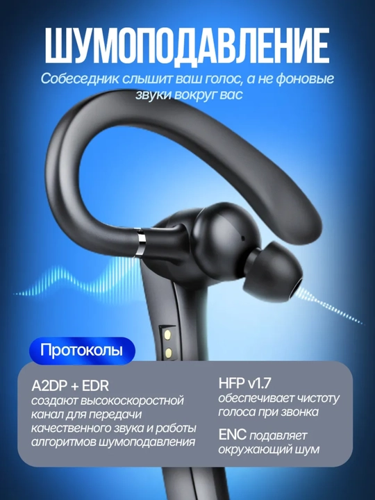 Simsiz Bluetooth garnitura Hoco DES60, mono quloqchin ENC, 19 soat, LED displeyli keys