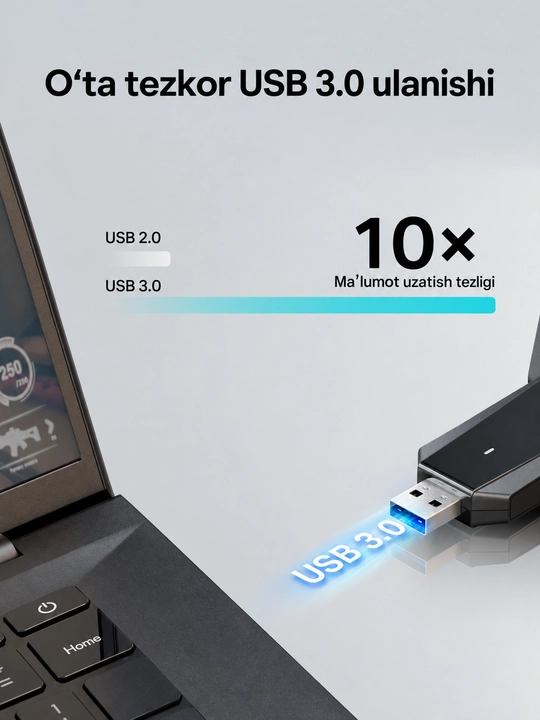 TP-Link Archer T5U Plus — USB Wi-Fi адаптер приёмник 2.4/5 ГГц, USB 3.0, 2 антенны