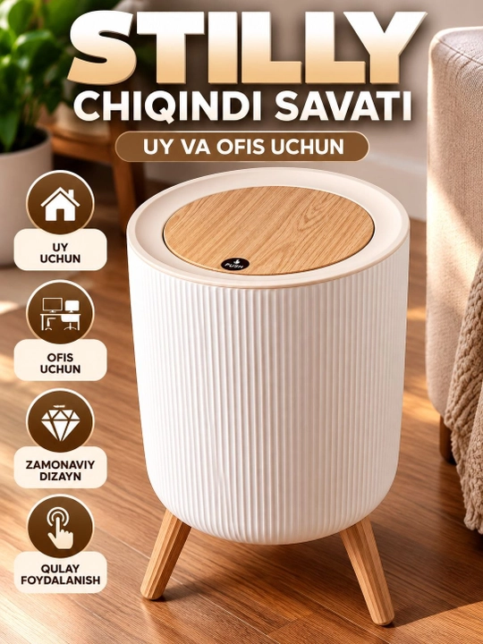 Axlat qutisi qopqoqli oyoqli dekorativ chiqindi chelagi - 