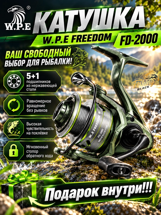 WPE baliq ovlash uchun inersiyasiz spinning g‘altagi - 