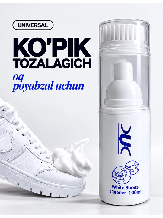 Ko`pikli oqartiruvchi oq krossovkalar uchun 100ml. Xitoy mahsuloti