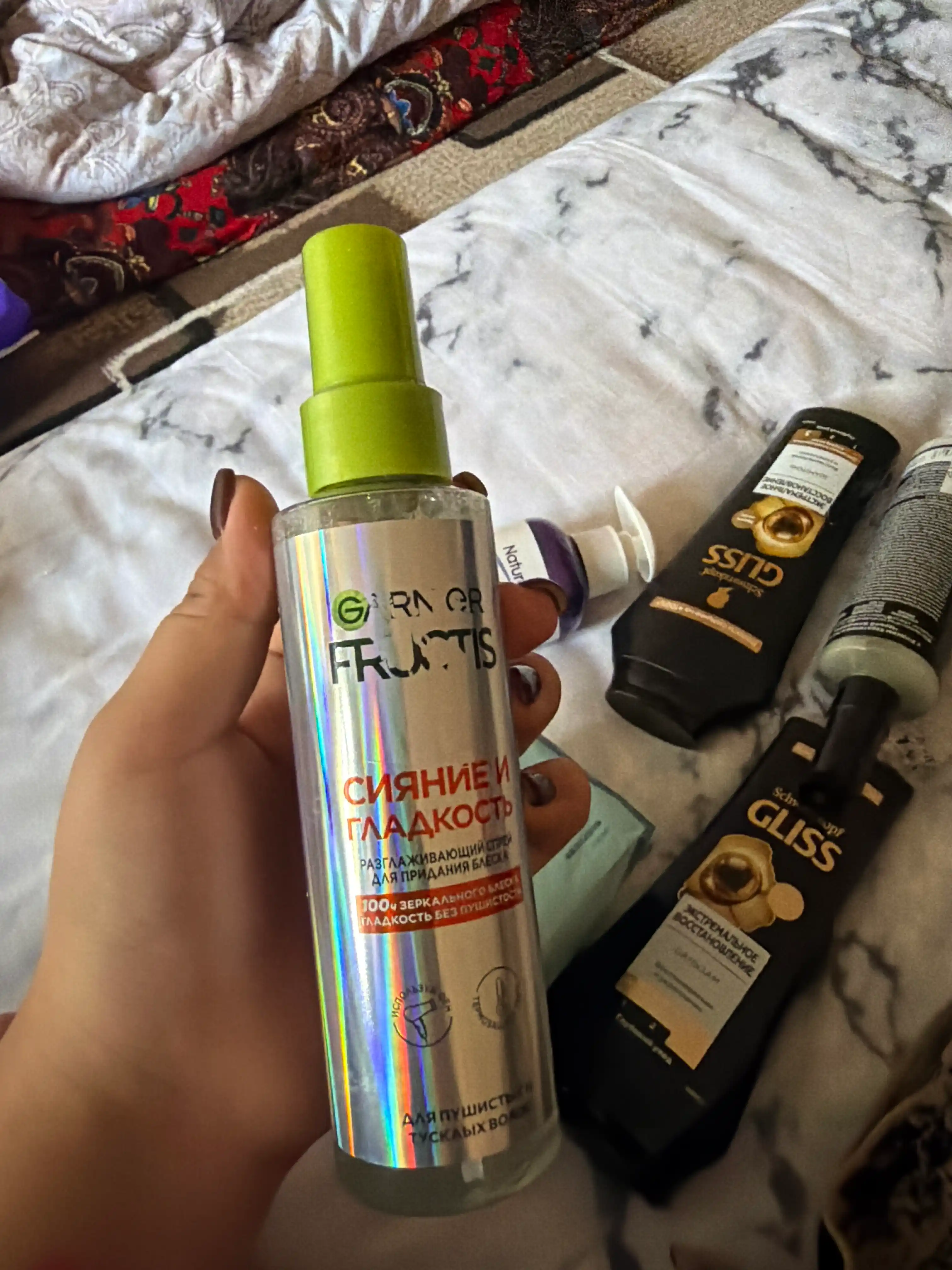 Fructis Спрей для волос «Сияние и Гладкость» с термозащитой для блеска и гладкости волос, 150 мл