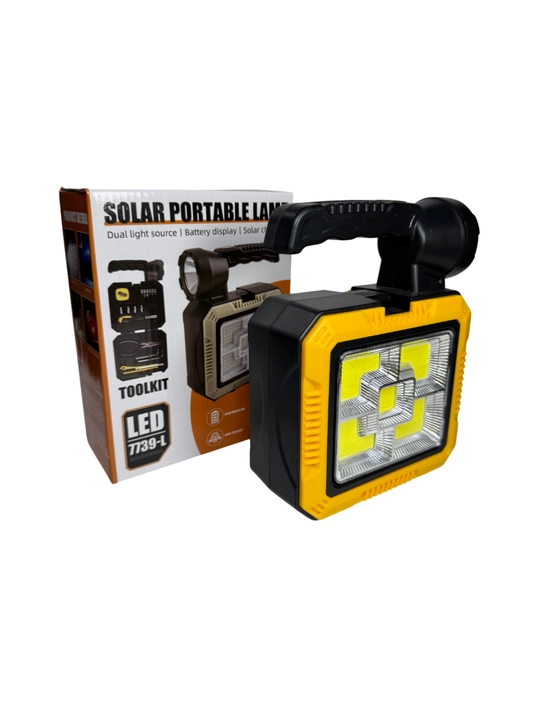 Quyosh panelli fonar COB 7739-C, asboblar to'plami va Powerbank bilan - 
