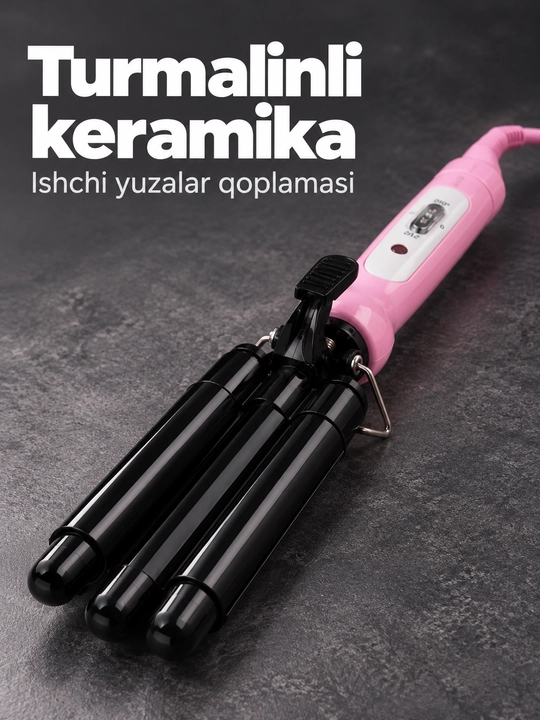 Soch ploykasi, uch silindrli 25 mm, yirik to‘lqinlar va jingalak qilish uchun