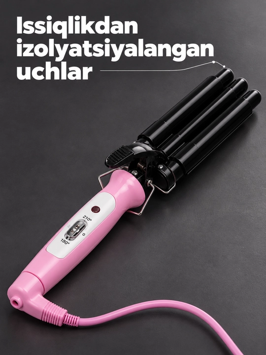 Soch ploykasi, uch silindrli 25 mm, yirik to‘lqinlar va jingalak qilish uchun