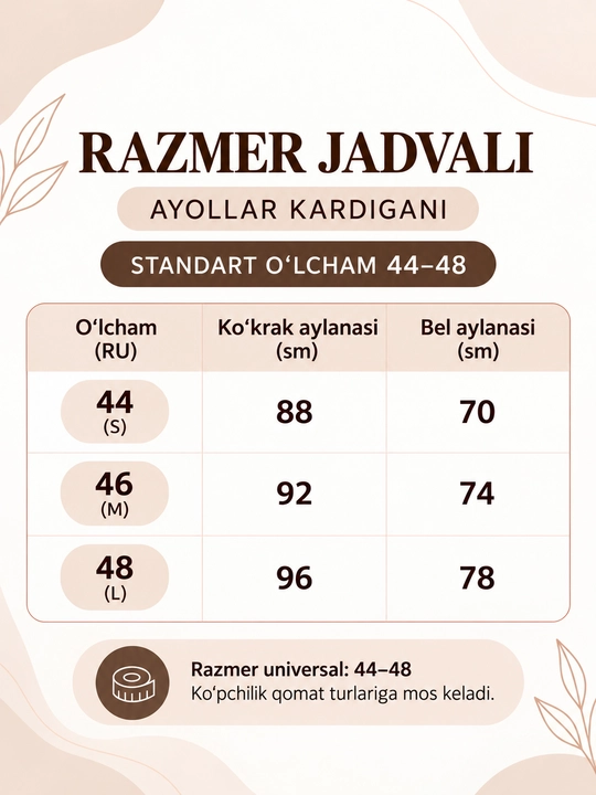 Ayollar kardigani kuz, qish uchun, qalin 