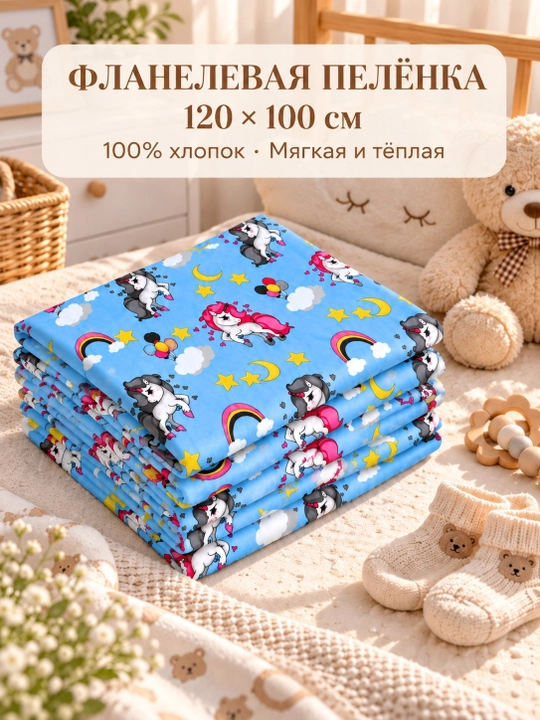 Детская, тёплая, пушистая пелёнка, фланель, 100% хлопок, осень-зима, 120×100 см