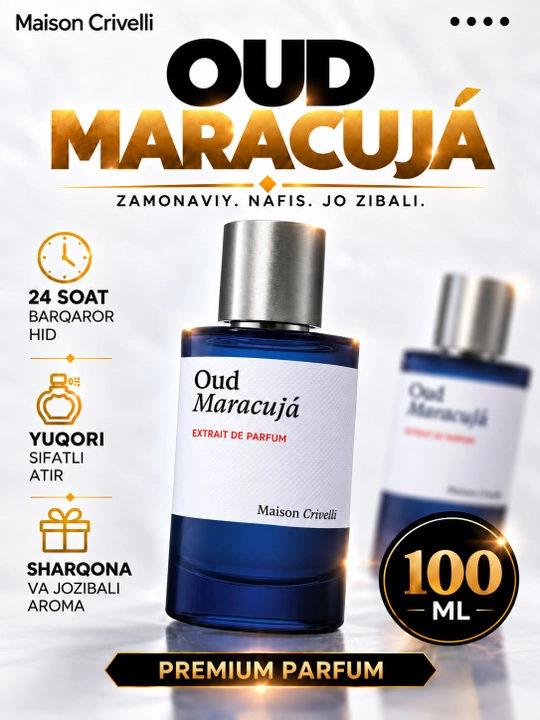 Maison Crivelli Oud Maracuja Extrait De Parfum, унисекс, восточный древесный аромат, 100 мл - 