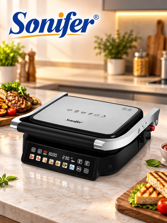 Elektr gril, Sonifer SF-6203 1800 Vt, sensorli boshqaruv va rangli displey
