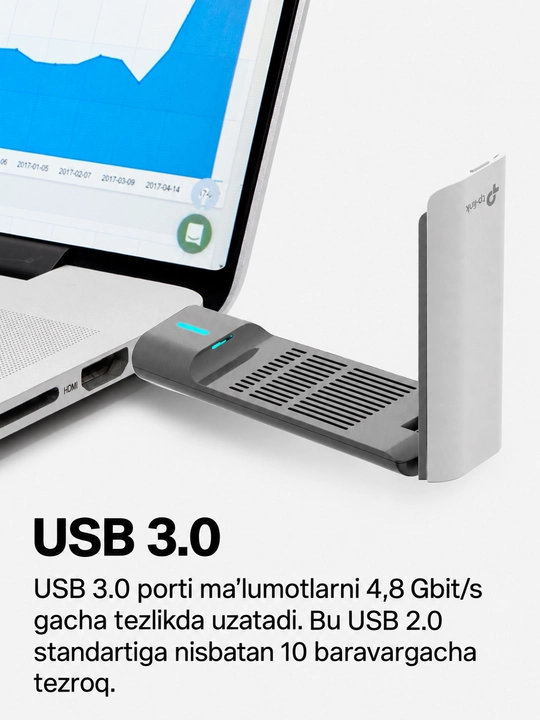 TP-Link Archer TX20UH — USB Wi-Fi приёмник адаптер AX1800, 2.4/5 ГГц, 2 антенны