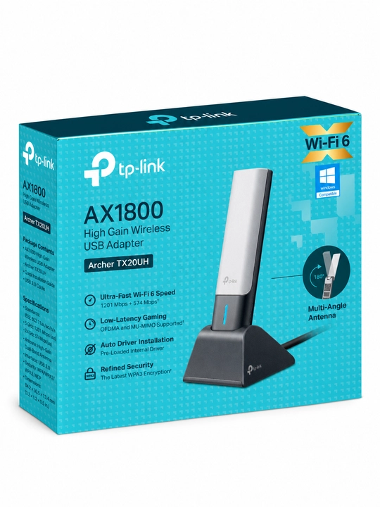 TP-Link Archer TX20UH — USB Wi-Fi приёмник адаптер AX1800, 2.4/5 ГГц, 2 антенны