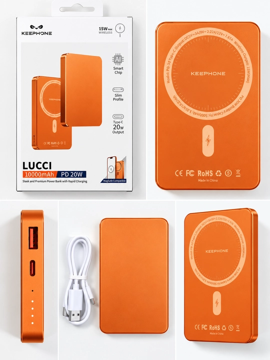 Keephone Lucci PB-34 — Power Bank 10000 мАч с MagSafe и быстрой зарядкой PD 20W