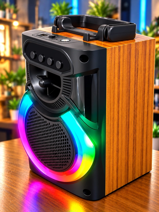 Karaoke kolonka , chuqur bas va yorqin RGB yoritishga ega portativ kolonka