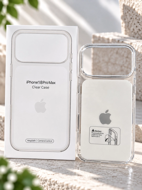 iPhone 18 Pro Max/Pro uchun MagSafe g'ilofi, rangli qirralari bilan shaffof