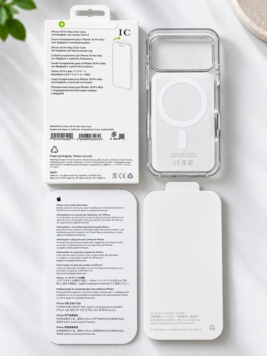 iPhone 18 Pro Max/Pro uchun MagSafe g'ilofi, rangli qirralari bilan shaffof