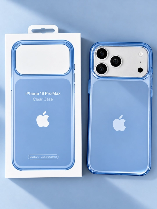 Чехол для iPhone 18 Pro Max/Pro с MagSafe, прозрачный с цветными бортиками - 