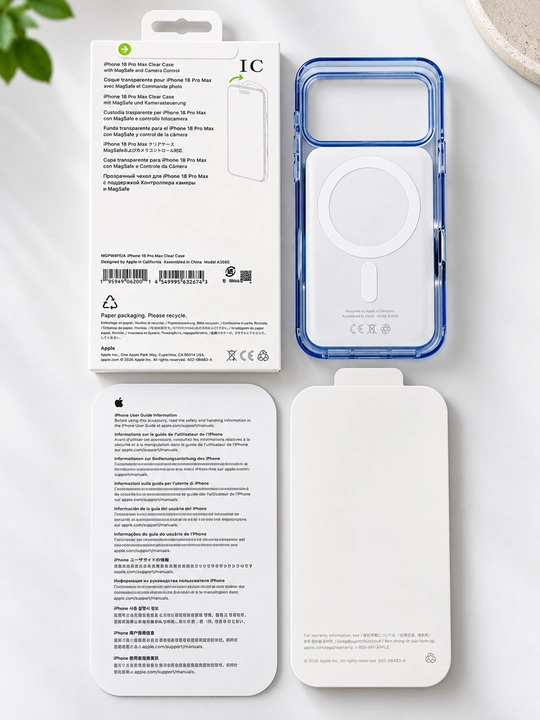 iPhone 18 Pro Max/Pro uchun MagSafe g'ilofi, rangli qirralari bilan shaffof