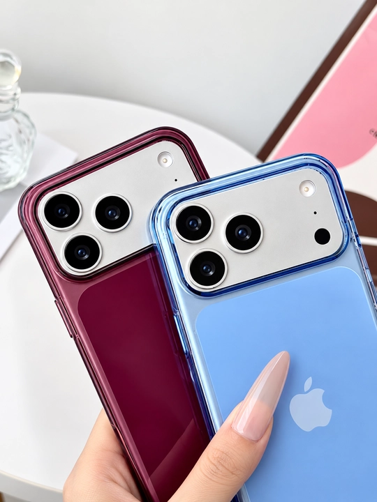 iPhone 18 Pro Max/Pro uchun MagSafe g'ilofi, rangli qirralari bilan shaffof